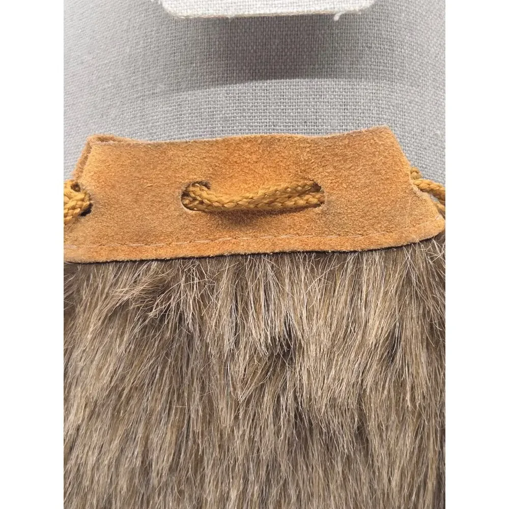 Vintage Native American Coyote Fur Medicine Bag 5.5